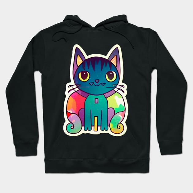 Cat cut fullcolor sticker styles Galaxy Hoodie by ComicsFactory